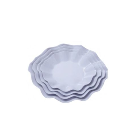 Dĩa Melamine Hoa Màu Trắng - 5 Size