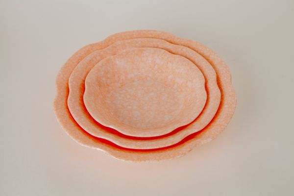 Dĩa Melamine Hoa Vân Đá Cam - 3 Size