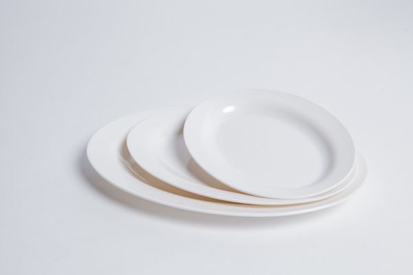 Dĩa Melamine Hột Xoài Màu Trắng - 3 Size