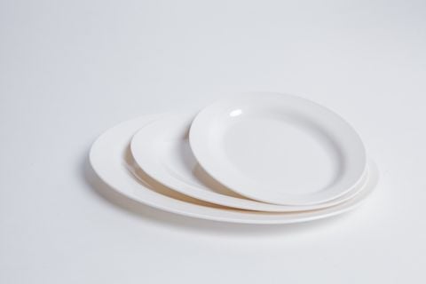 Dĩa Melamine Hột Xoài Màu Trắng - 3 Size