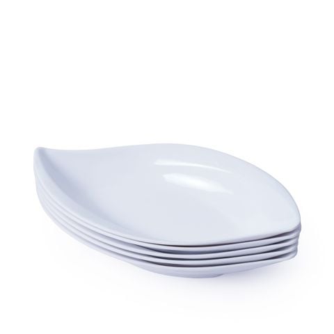Dĩa Melamine Lá Màu Trắng - 6 Size