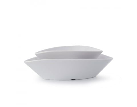 Dĩa Melamine Lá Sâu Màu Trắng - 3 Size