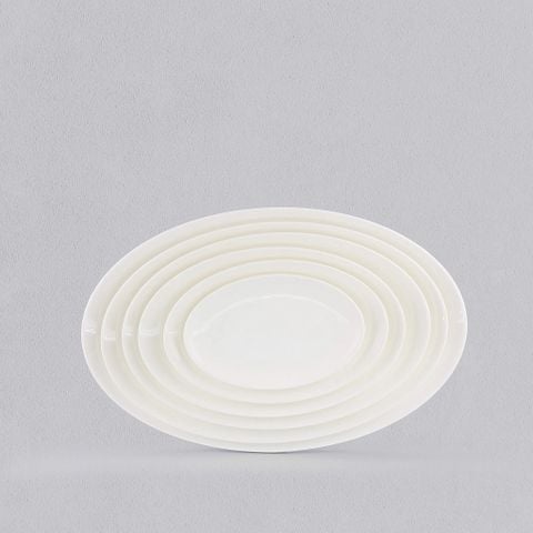 Dĩa Melamine Oval Ảo Màu Trắng Superware - 6 Size