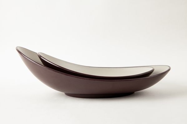 Dĩa Oval Cách Điệu Nhám Hai Lớp