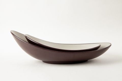 Dĩa Oval Cách Điệu Nhám Hai Lớp