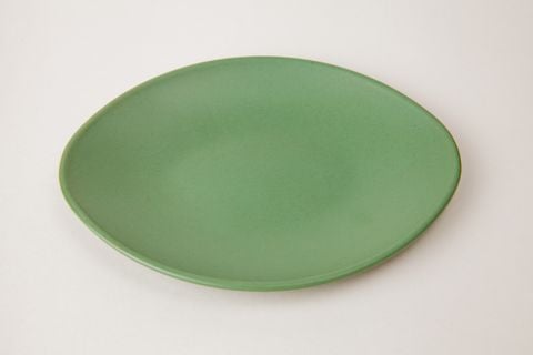 Dĩa Melamine Oval Cạn Nhám Xanh Lá - 3 Size