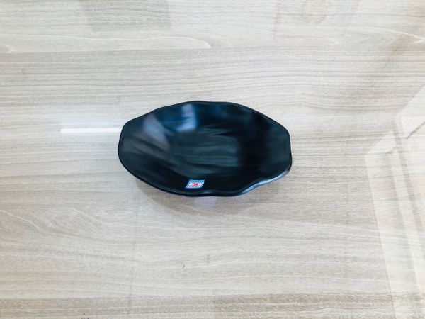 Dĩa Melamine Oval Có Chân DOV106N Đen Nhám Fataco - 16,7 x 10,3 x 4,3cm