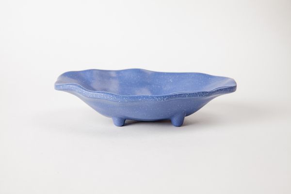 Dĩa Melamine Oval Có Chân DOV106N Nhám Xanh Dương - 16,8 x 10,3 x 4,2cm