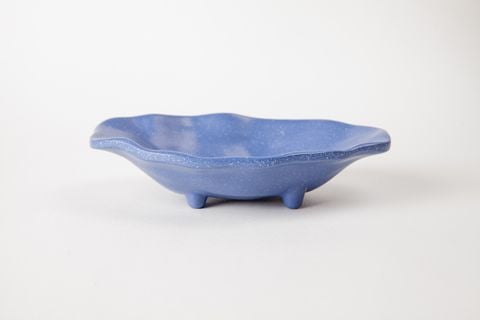 Dĩa Melamine Oval Có Chân DOV106N Nhám Xanh Dương - 16,8 x 10,3 x 4,2cm