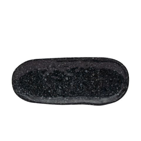 Dĩa Melamine Oval Dầy Vân Đá Đen - 3 Size