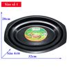 Dĩa Inox Oval Phủ Men Chống Dính - 3 Size
