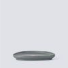 Dĩa Oval Nhám Granite Dark Grey