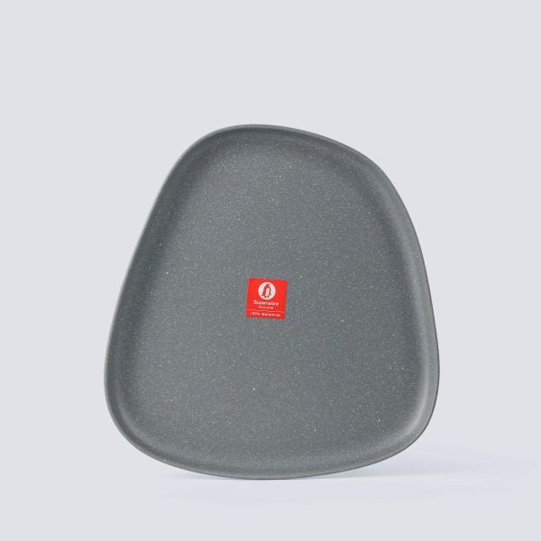 Dĩa Oval Nhám Granite Dark Grey