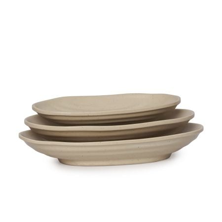 Dĩa Melamine Oval Sâu Nâu Nhám Fataco - 3 Size