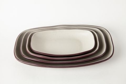 Dĩa Oval Sâu Nhám Hai Lớp