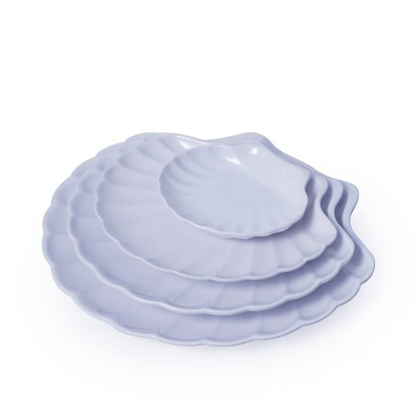 Dĩa Melamine Sò Màu Trắng - 4 Size