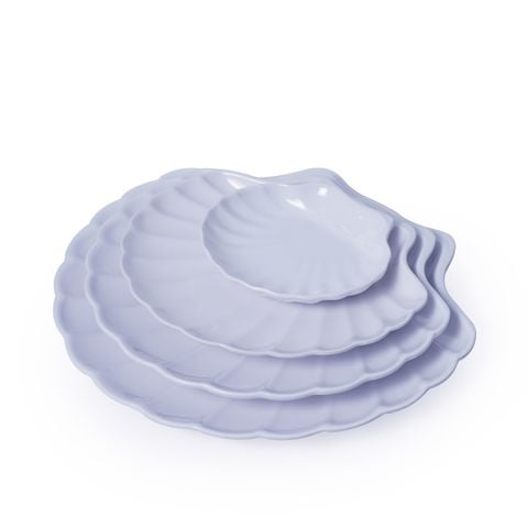 Dĩa Melamine Sò Màu Trắng - 4 Size