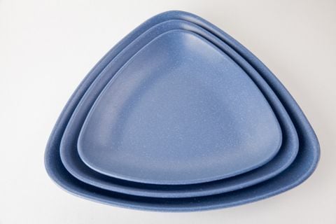Dĩa Melamine Tam Giác Nhám Xanh Dương - 3 Size