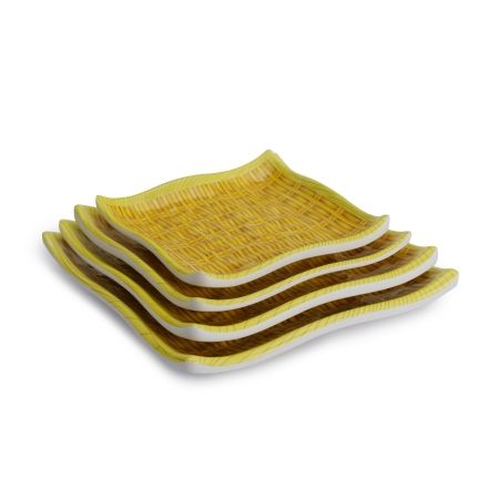 Dĩa Melamine Giả Tre Vuông VCP - 4 Size