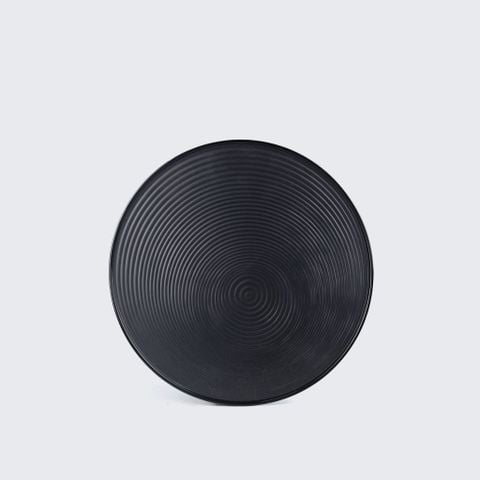 Dĩa Tròn Gân Đen Nhám Superware