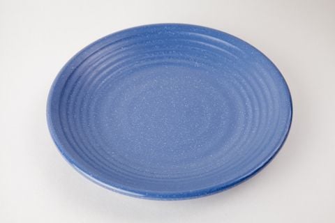 Dĩa Tròn Gân Nhám Xanh Dương