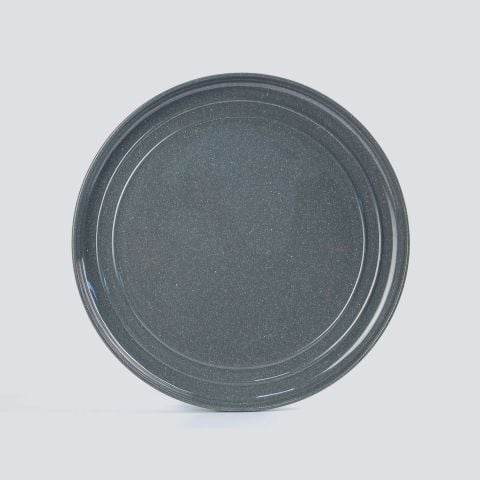 Dĩa Tròn Viền Granite Dark Grey