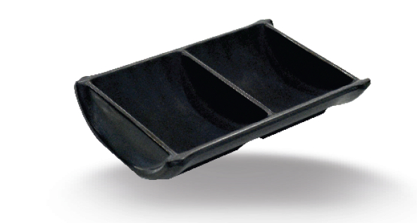 Dĩa Chấm Melamine 2 Ngăn DV071-5 Đen Nhám Superware - 13 x 8 x 2,7cm