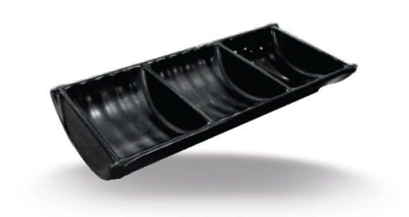 Dĩa Tương Melamine Melamine 3 Ngăn DV036-7,5 Màu Đen Nhám Superware - 19 x 8 x 4cm