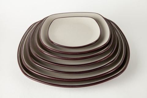 Dĩa Vuông Bầu Nhám Hai Lớp