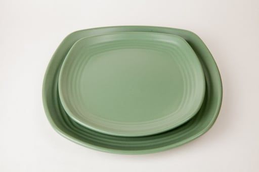 Dĩa Melamine Vuông Gân Nhám Xanh Lá - 3 Size