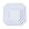 Dĩa Melamine Vuông Góc Bầu Màu Trắng - 4 Size