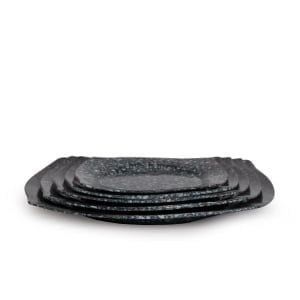 Dĩa Melamine Vuông Màu Vân Đá Đen Fataco - 5 Size