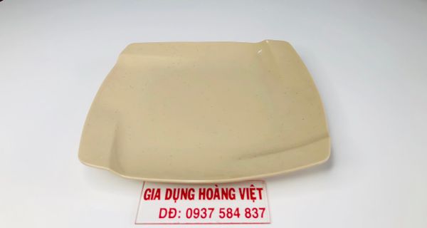 Dĩa Melamine Vuông VCP A6709 Nâu Đá - 22,9 x 2,6 x 22,9cm