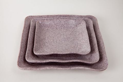 Dĩa Melamine Vuông Nhám Màu Môn - 3 Size