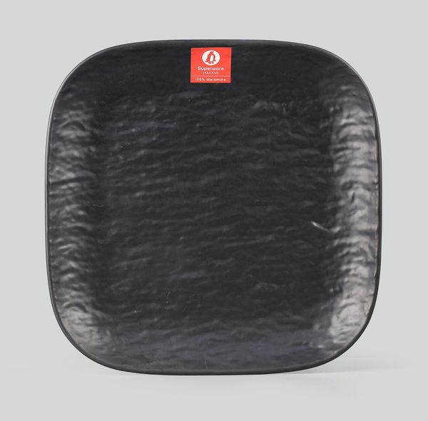 Dĩa Vuông Vân Đá Đen Nhám Superware