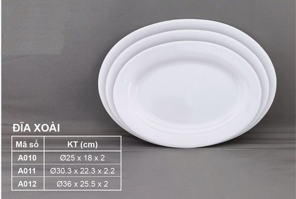 Dĩa Xoài Melamine Trắng VCP