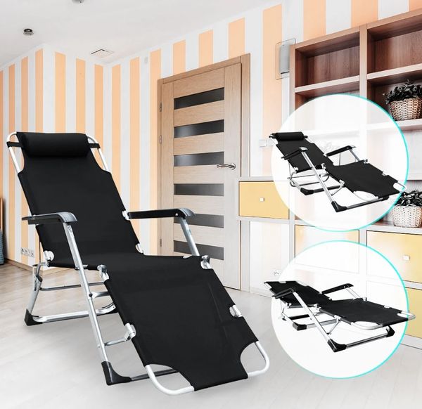 Ghế Giường Du Lịch, Khu Thép Sơn Tĩnh Điện Deli Happy Cao Cấp -  645 x 185 x 980mm