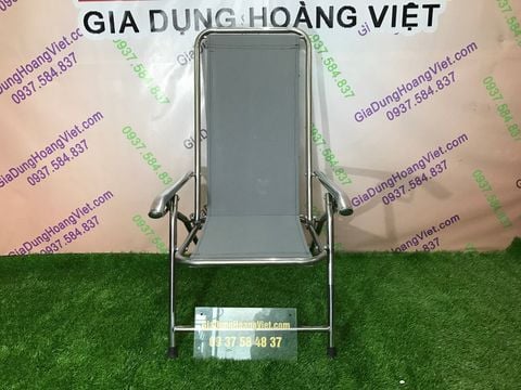 Ghế Bố Xếp Inox 201, Vải Lưới Textilen, Không Gác Chân Hoàng Việt - 70 x 55 x 33cm