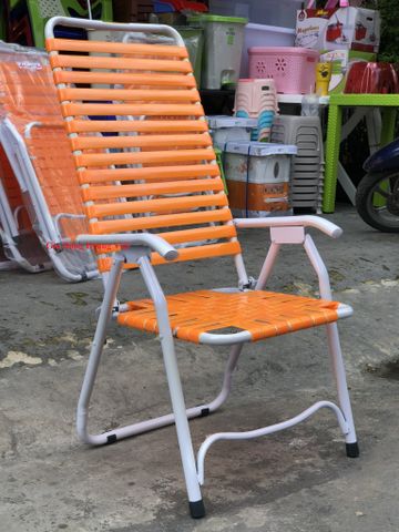 Ghế Cafe Dây Nhựa, Khung Thép Sơn Tĩnh Điện Trắng, Chân Cao Lợi An - 52 x 99cm