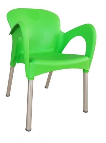 Ghế Cafe Nhựa Đúc Nữ Hoàng, Chân Hợp Kim Nhôm Ống 32, Nhiều Màu Hoàng Việt - 582 x 555 x 780mm