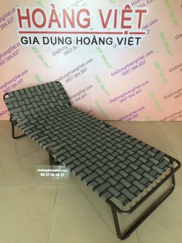 Giường Bố Xếp Dù Khung Sắt Vuông Dầy 1mm Cao Cấp DLA Lợi An -  30 x 72,5 x 190cm