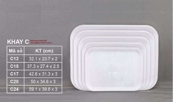 Khay C Melamine Trắng VCP