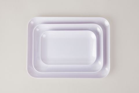 Khay Chữ Nhật Ảo Meca Màu Trắng