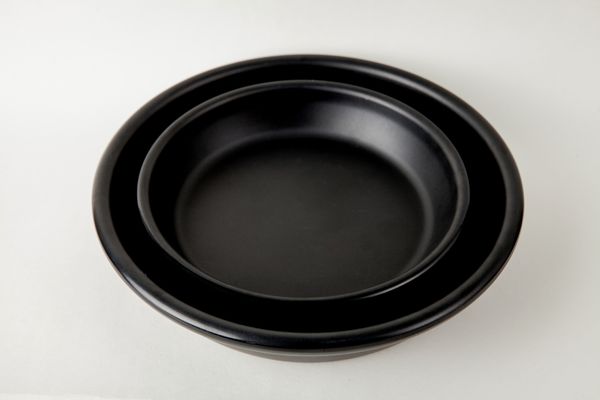 Khay Tròn Dầy Đen Nhám Fataco