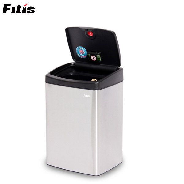 Thùng Rác Inox Fitis Nhấn Vuông 15 Lít