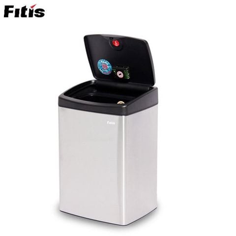 Thùng Rác Inox Fitis Nhấn Vuông 15 Lít