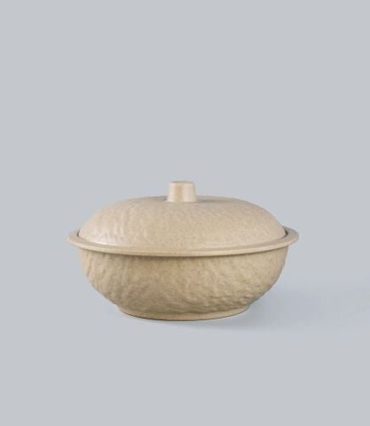 Thố Có Nắp Nhám Light Brown