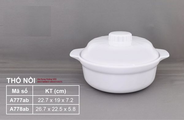 Thố Nồi Melamine Trắng VCP