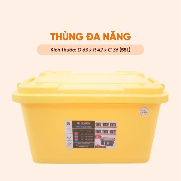 Thùng Nhựa Đa Năng 55 Lít Vĩ Hưng