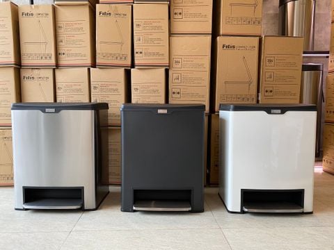 Thùng Rác Inox 1 Ngăn Hoặc 2 Ngăn 26 Lít Fitis Prime - 32cm x 40cm x 51.5cm